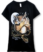 台灣自創品牌潮流T恤-黑暗精靈之神-魔笛貓頭鷹-短袖噴印T恤