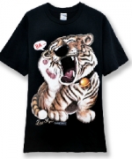 台灣自創品牌潮流T恤-偷懶小老虎-噴印T恤