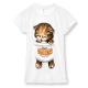 台灣自創品牌潮流T恤-黃金口袋貓噴印T恤