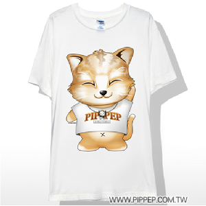 台灣自創品牌潮流T恤-匹配貓噴印T恤